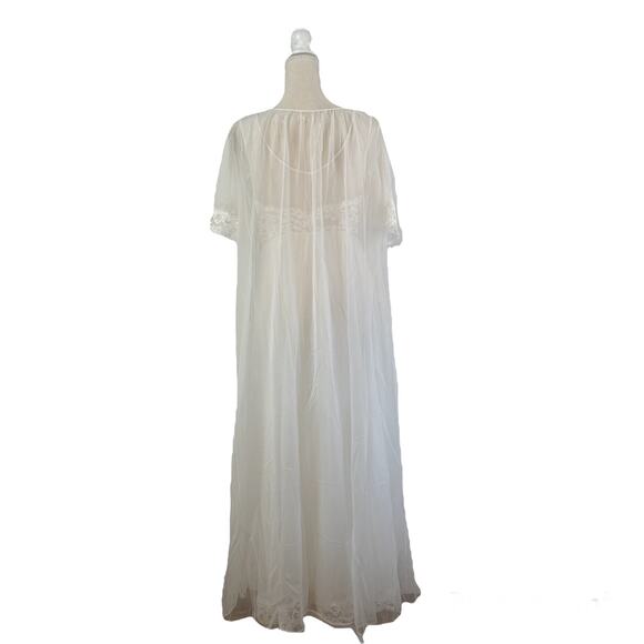 Vintage 60's Negligee Set Maxi White Lace Wedding Trousseau Lingerie Bridal - Picture 8 of 8